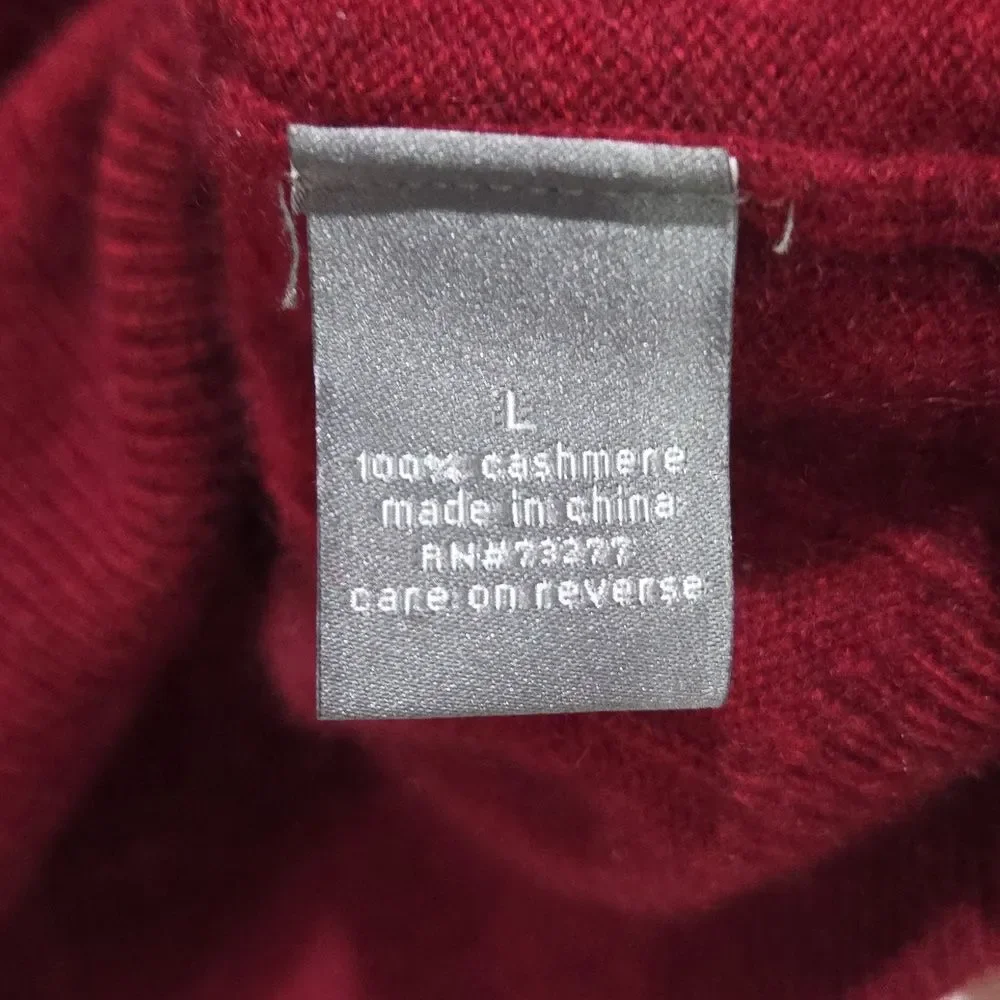 Apt. 9 100% Cashmere V-Neck Sweater Burgundy Men's LG Maroon